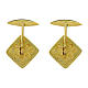 Coppia gemelli quadrati croce smalto madreperla 15 mm s2