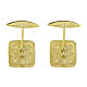 Square cufflinks with Paschal Lamb, gold plated 925 silver s2