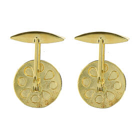 Cufflinks of gold plated 925 silver, Medal of St Benedict