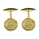 Cufflinks of gold plated 925 silver, Medal of St Benedict s1