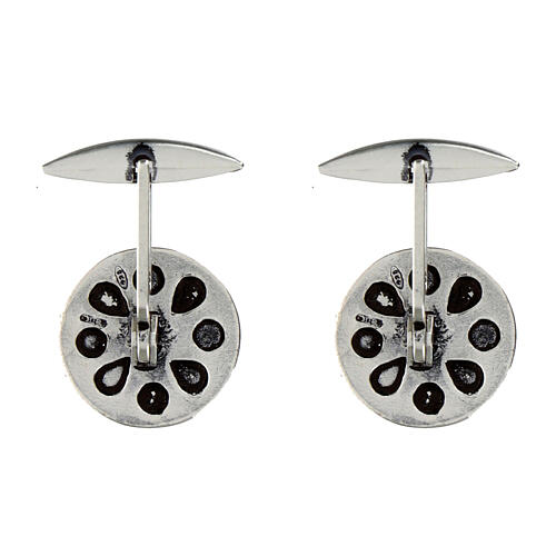 Set gemelli tondi San Benedetto argento 925 brunito 2