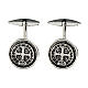 Set gemelli tondi San Benedetto argento 925 brunito s1