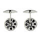 Set gemelli tondi San Benedetto argento 925 brunito s2