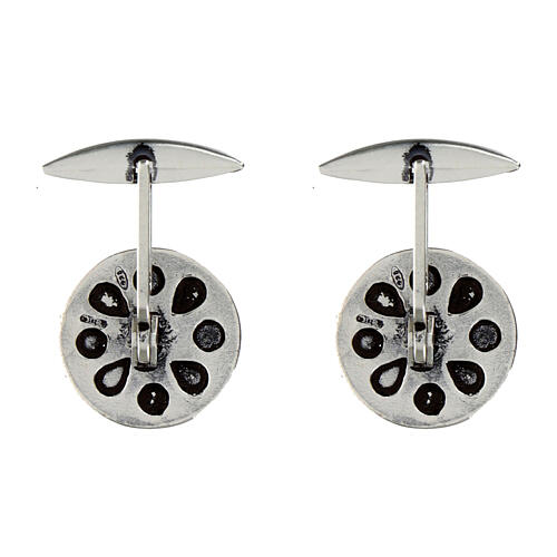 St Benedict cufflinks set in burnished 925 silver 2