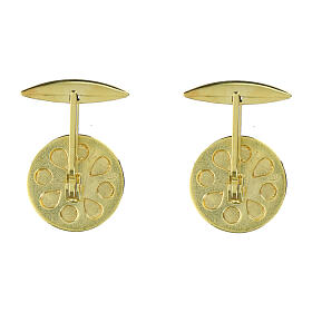 Cufflinks with Chi-Rho monogram, gold plated 925 silver, 0.8 in