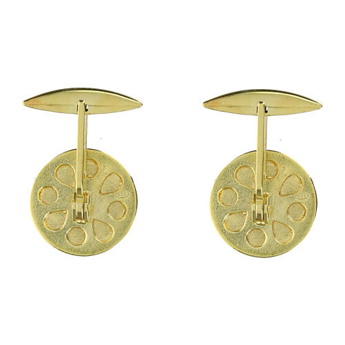 Cufflinks with Chi-Rho monogram, gold plated 925 silver, 0.8 in 2