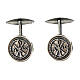 Set of cufflinks, Chi-Rho monogram, burnished 925 silver s1