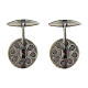 Set of cufflinks, Chi-Rho monogram, burnished 925 silver s2