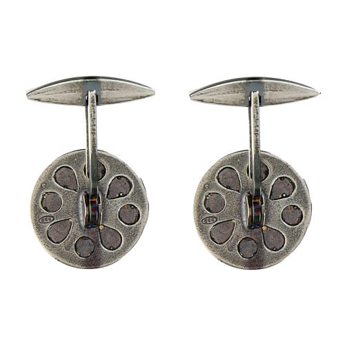 Boutons manchettes Chi-Rho alpha oméga argent 925 bruni 2