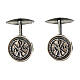 Coppia gemelli XP alfa omega argento 925 brunito s1