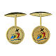 Cufflinks of Jubilee 2025, colourful enamels, gold plated 925 silver s1