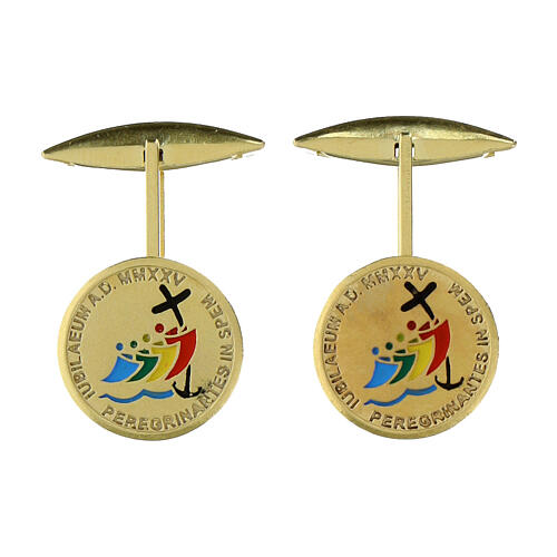 Jubilee 2025 cufflinks colored enamel 925 gold plated silver 1