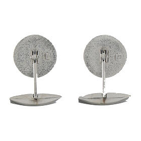 Rhodium-plated cufflinks of Jubilee 2025, colourful enamels, 925 silver