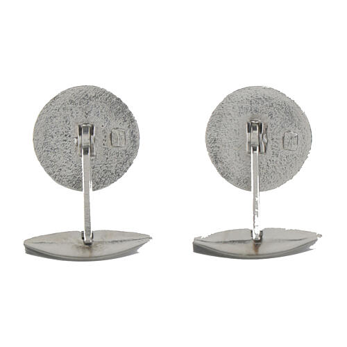 Rhodium-plated cufflinks of Jubilee 2025, colourful enamels, 925 silver 2