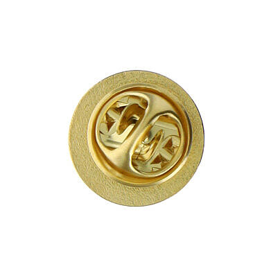Jubilee breastpin with gold plated logo, 925 silver, 0.6 in 3