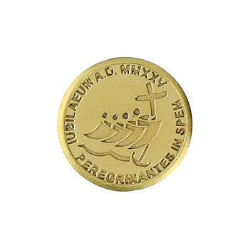 Pin Jubileu prata 925 dourada logótipo gravado 15 mm 1