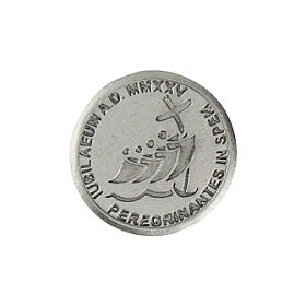 Broche Jubileo 2025 plata 925 logotipo neutral redonda 15 mm