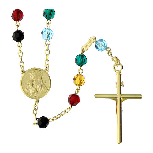 Gold plated silver rosary of the 2025 Jubilee with 0.02 in Preciosa beads 3