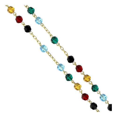 Gold plated silver rosary of the 2025 Jubilee with 0.02 in Preciosa beads 4