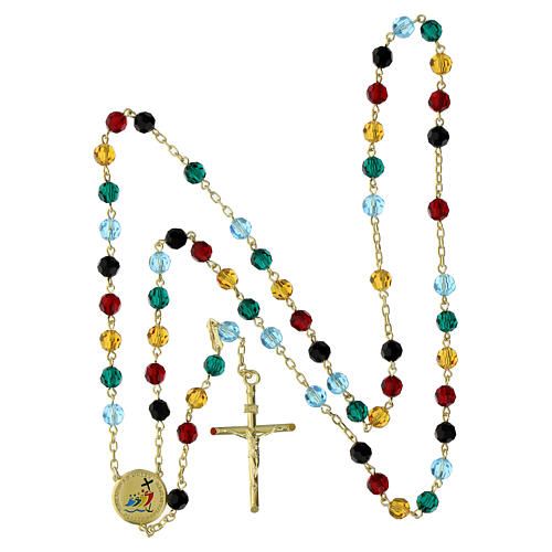 Gold plated silver rosary of the 2025 Jubilee with 0.02 in Preciosa beads 5