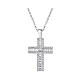 Collana croce zirconi bianchi Amen argento 925 rodiato s1