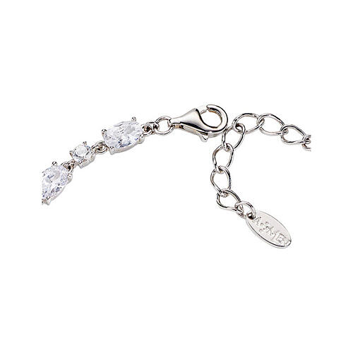 Pulsera zircones blancos ovalados Amen plata 925 2