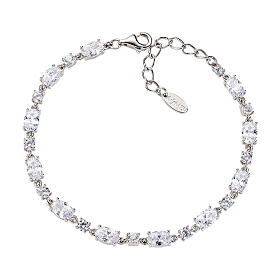 Bracciale zirconi bianchi ovali Amen argento 925