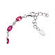 Bracciale zirconi tondi bianchi bordeaux ovali Amen argento 925 rodio s2