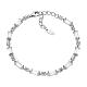 AMEN bracelet of baguettes of white rhinestones, rhodium-plated 925 silver s1