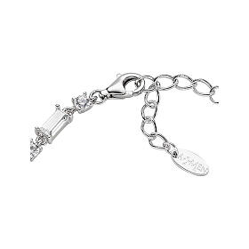 Bracelet zircons blancs baguette Amen argent 925 rhodié