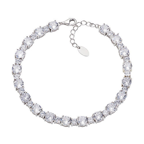 Tennisarmband, Amen, Zirkonia weiß in zwei Größen, 925er Silber rhodiniert – 16 + 3 cm 1