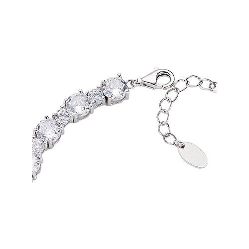 AMEN tennis bracelet with white rhinestones of two sizes, 925 silver 2