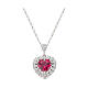 Halskette Herz Rubin Zirkon aus 925er Silber Amen s1