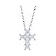 Collier croix zircons blancs 1 cm argent 925 rhodié Amen s1