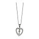 Necklace of 925 silver by Benedictus, heart of white rhinestones and gold plated chalice s3