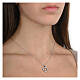 Necklace of 925 silver by Benedictus, heart of white rhinestones and gold plated chalice s4