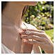 Collier argent 925 coeur zircons calice doré Communion Benedictus s2