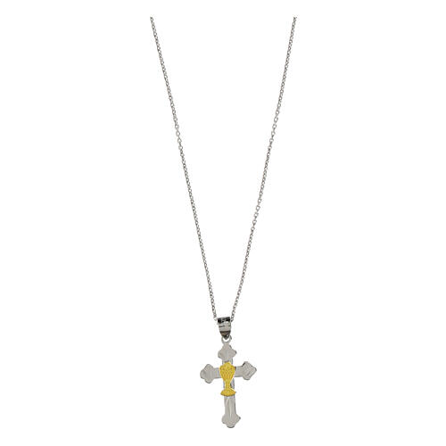 Collana argento 925 croce calice dorato comunione Agios 1