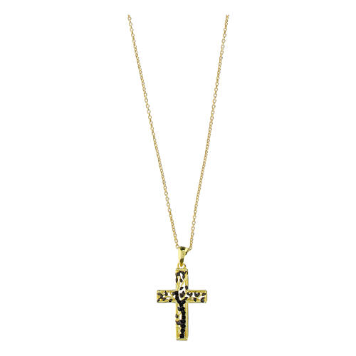 Collana dorata croce albero vita argento 925 Agios 1