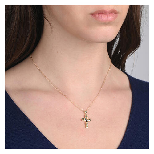 Gold Cross Tree of Life 925 Silver Agios Necklace 2