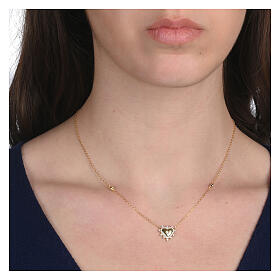 Collana dorata cuore zirconi argento 925 Agios