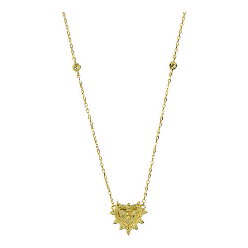 Collana dorata cuore zirconi argento 925 Agios 3