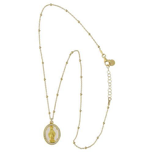 Collana dorata Benedictus Madonna Miracolosa argento 925 4