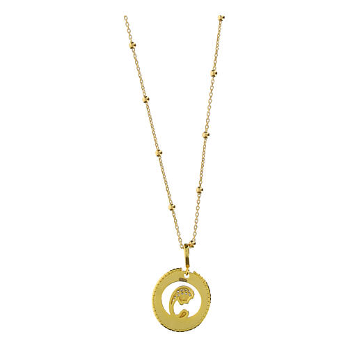 Gold plated necklace by Benedictus, Nativity with rhinestones and 925 silver 3