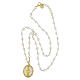 Golden Pearl Necklace Agios Miraculous Mary 925 Silver s4