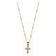 Collar dorado cruz zircones blancos plata 925 Agios s1