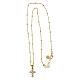 Collar dorado cruz zircones blancos plata 925 Agios s3