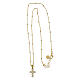 Collar dorado cruz zircones blancos plata 925 Benedictus s5