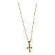 Collana dorata croce zirconi blu argento 925 Agios s3