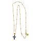 Collana dorata croce zirconi blu argento 925 Agios s4